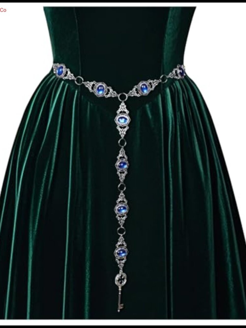 L'VOW Silver-Tone Metal Chain Waist Belt Medieval Renaissance for Dresses